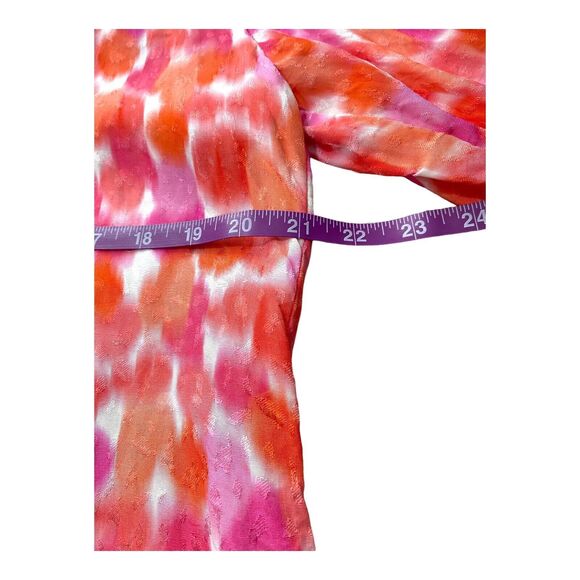 Amanda Uprichard Everyday Top in Rosato Print Pink Orange Spring Blouse‎ Size L - Picture 6 of 8